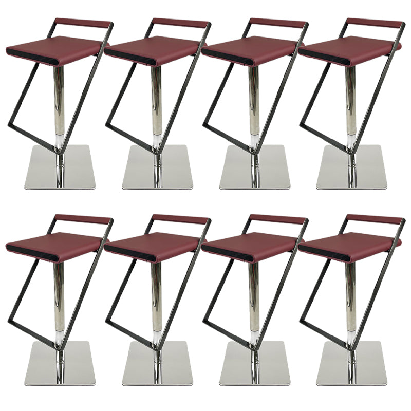 Leather Bar Stool Industrial Backrest Counter Stool for Living Room