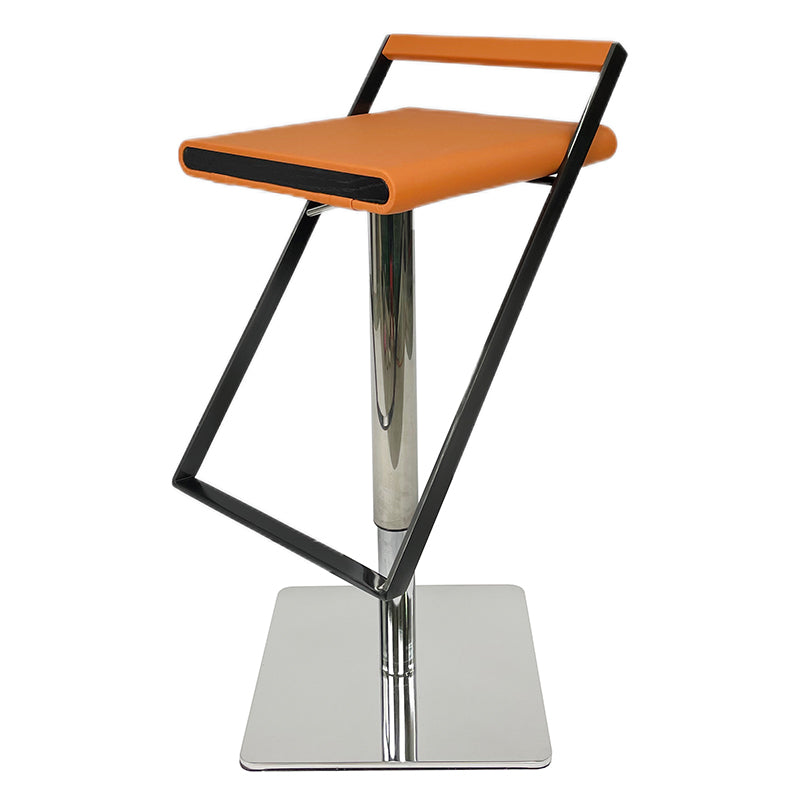 Leather Bar Stool Industrial Backrest Counter Stool for Living Room