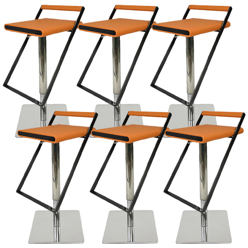 Leather Bar Stool Industrial Backrest Counter Stool for Living Room