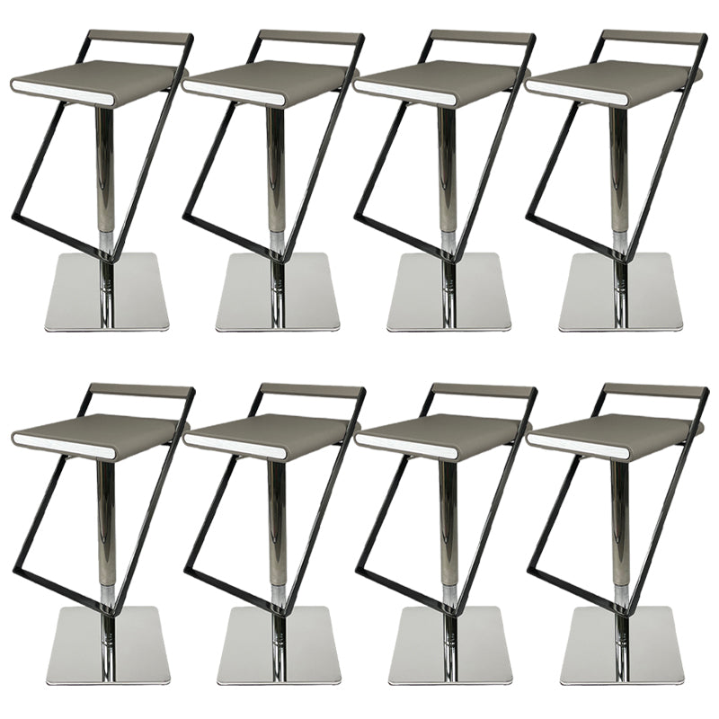 Leather Bar Stool Industrial Backrest Counter Stool for Living Room