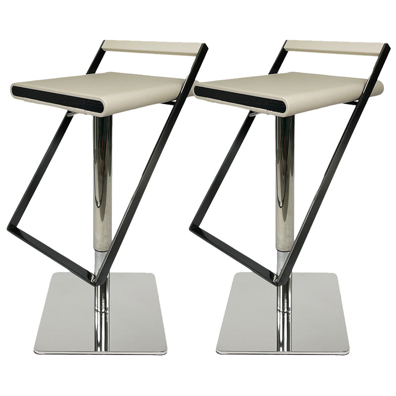 Leather Bar Stool Industrial Backrest Counter Stool for Living Room