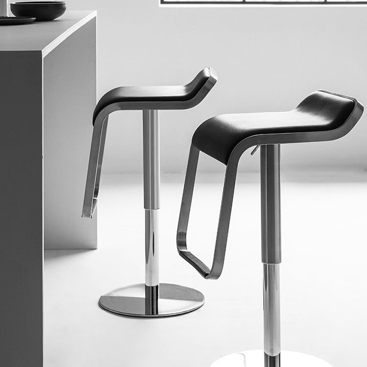 Industrial Leather Bar Stool Adjustable Backrest Counter Stool for Living Room