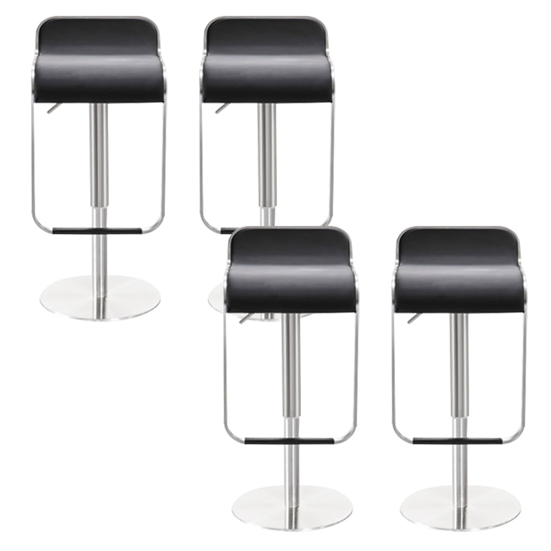 Industrial Leather Bar Stool Adjustable Backrest Counter Stool for Living Room
