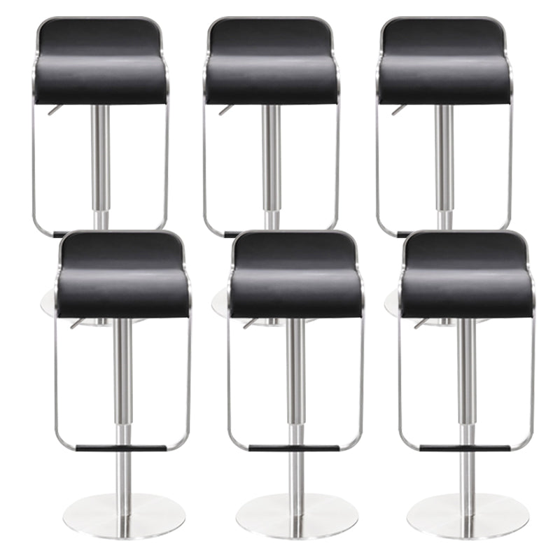 Industrial Leather Bar Stool Adjustable Backrest Counter Stool for Living Room