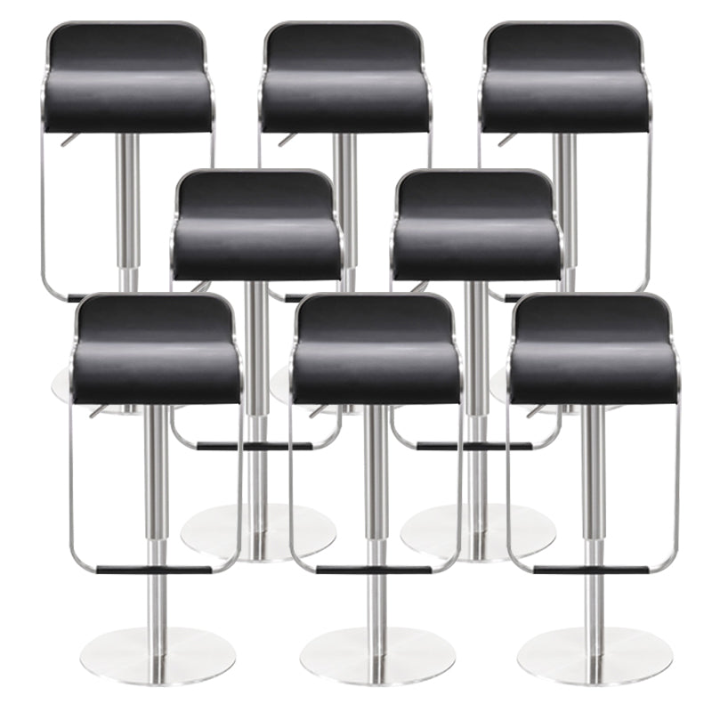 Industrial Leather Bar Stool Adjustable Backrest Counter Stool for Living Room