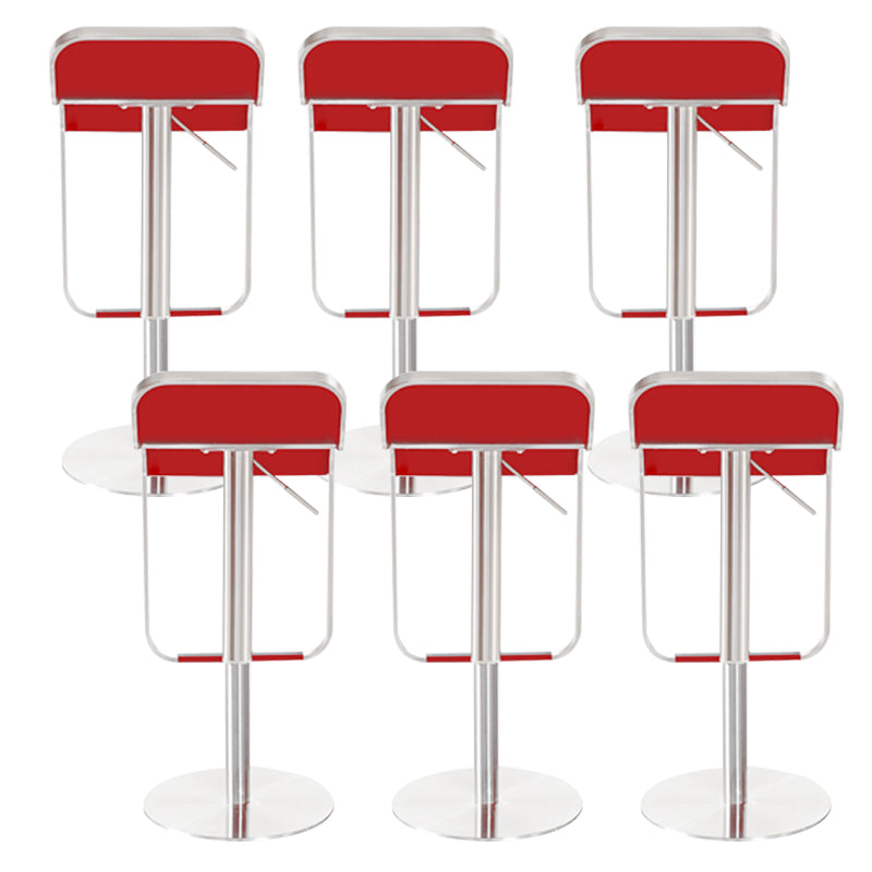 Industrial Leather Bar Stool Adjustable Backrest Counter Stool for Living Room