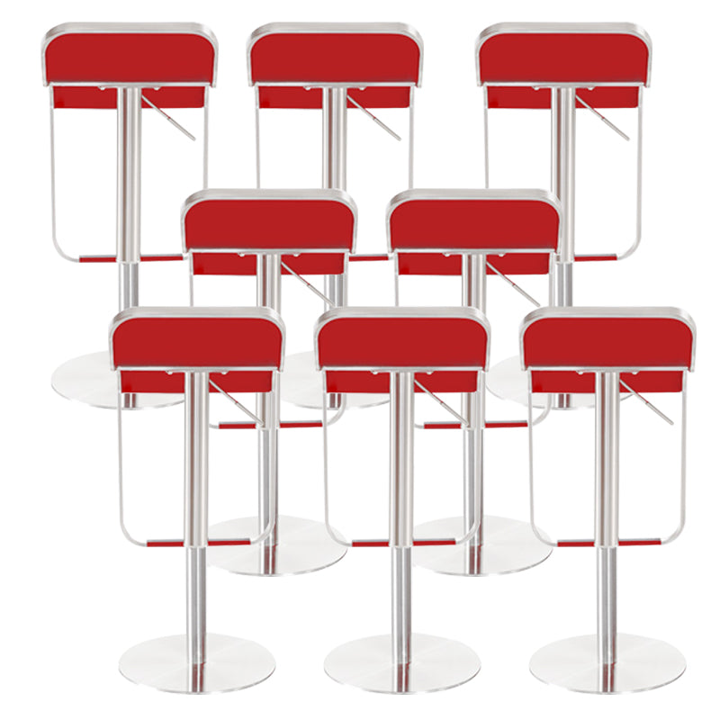 Industrial Leather Bar Stool Adjustable Backrest Counter Stool for Living Room