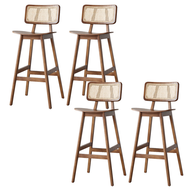 Solid Wood Bar Stool Modern Backrest Counter Stool for Bristol