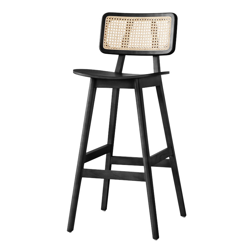 Solid Wood Bar Stool Modern Backrest Counter Stool for Bristol