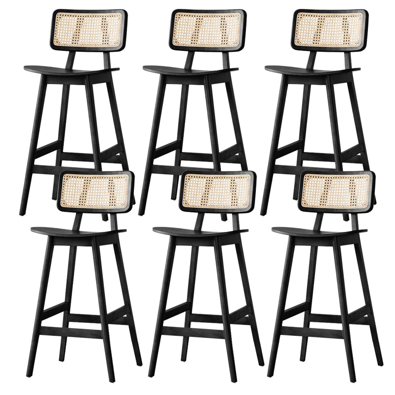 Solid Wood Bar Stool Modern Backrest Counter Stool for Bristol