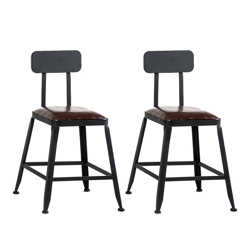 Contemporary Armless Dining Stool Metal Bar Stool with Footrest