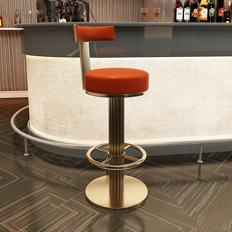 Glam Leather Bar Stool Adjustable Gold Base Counter Stool for Bristol