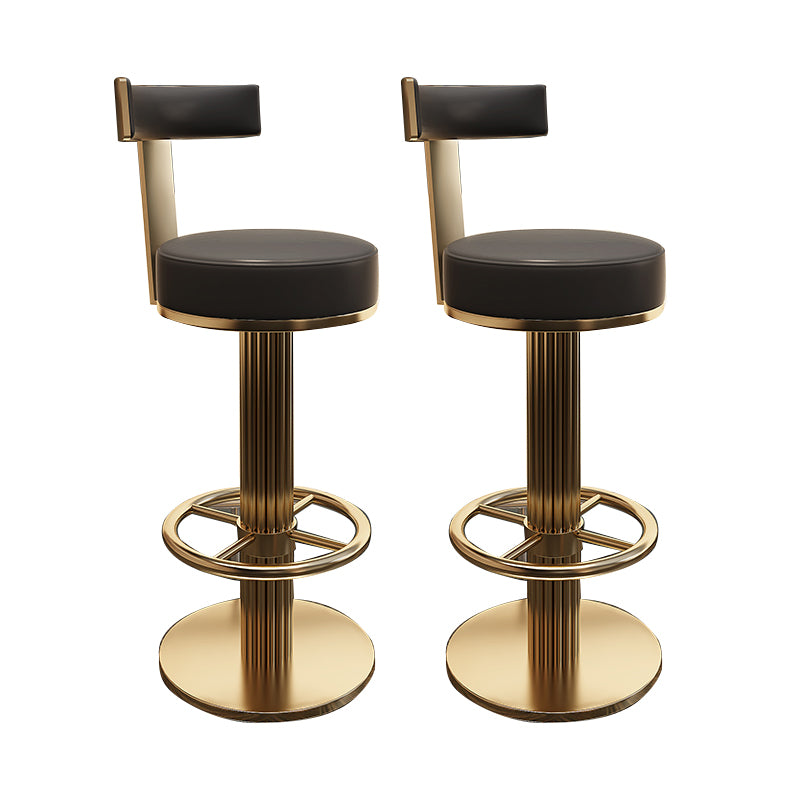 Glam Leather Bar Stool Adjustable Gold Base Counter Stool for Bristol