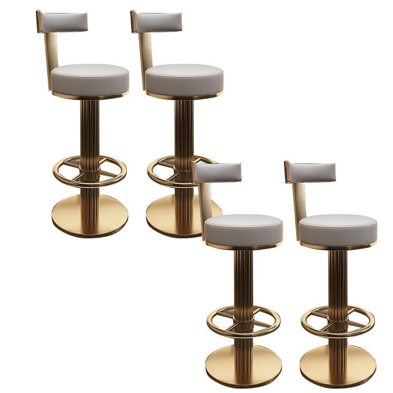 Glam Leather Bar Stool Adjustable Gold Base Counter Stool for Bristol