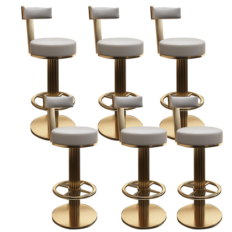 Glam Leather Bar Stool Adjustable Gold Base Counter Stool for Bristol