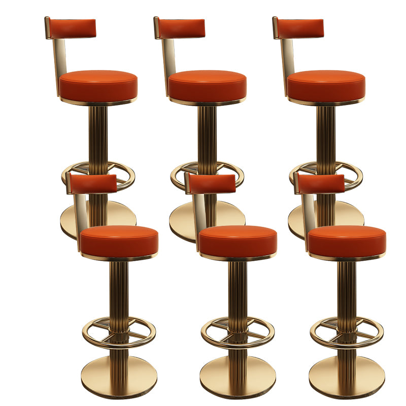 Glam Leather Bar Stool Adjustable Gold Base Counter Stool for Bristol