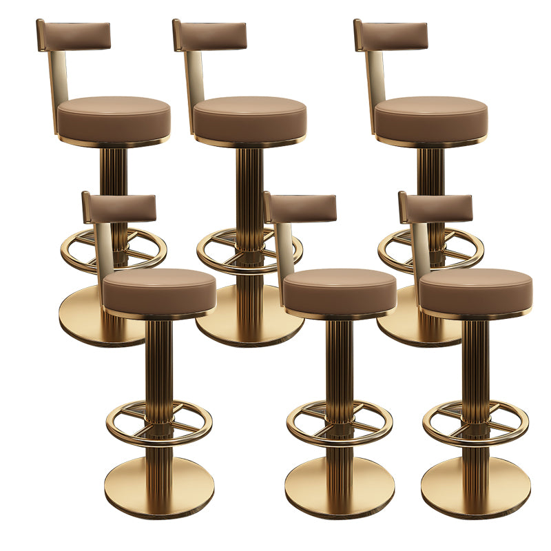 Glam Leather Bar Stool Adjustable Gold Base Counter Stool for Bristol