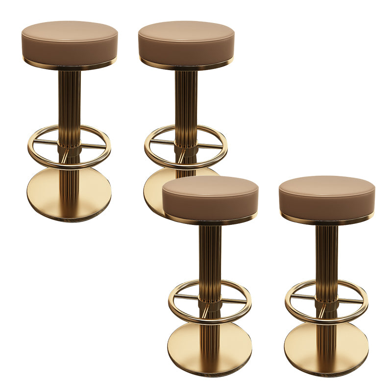 Glam Leather Bar Stool Adjustable Gold Base Counter Stool for Bristol