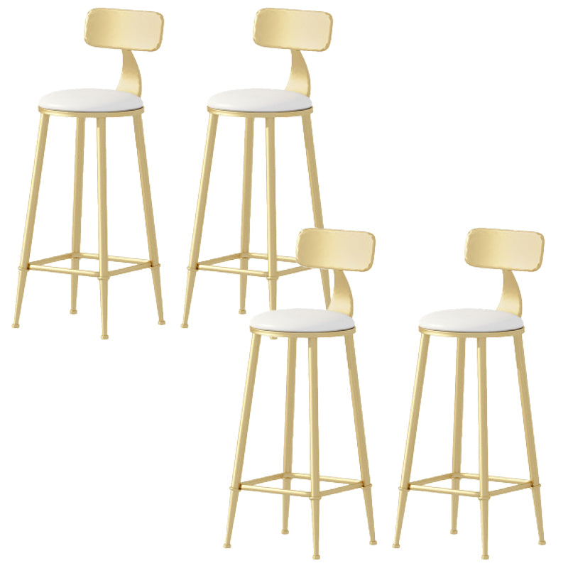 Contemporary Low Back Barstools Round Bar Stool with Footrest