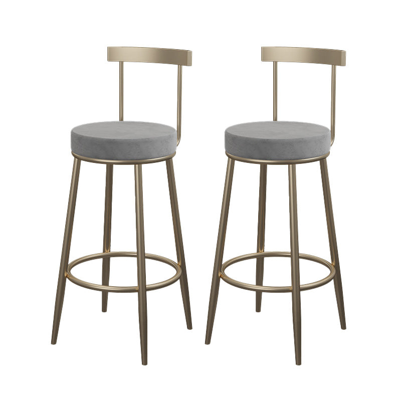 Contemporary Round Barstools Armless Bar Stool with Footrest