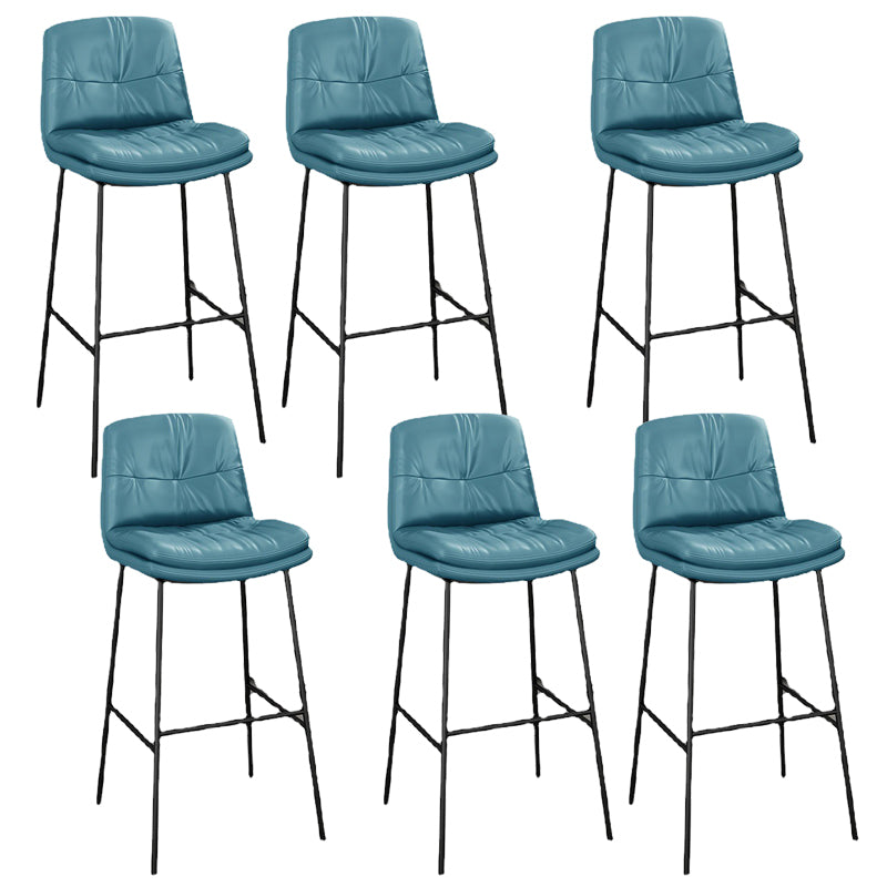 Contemporary Barstools Faux Leather Bar Stool with Metal Legs