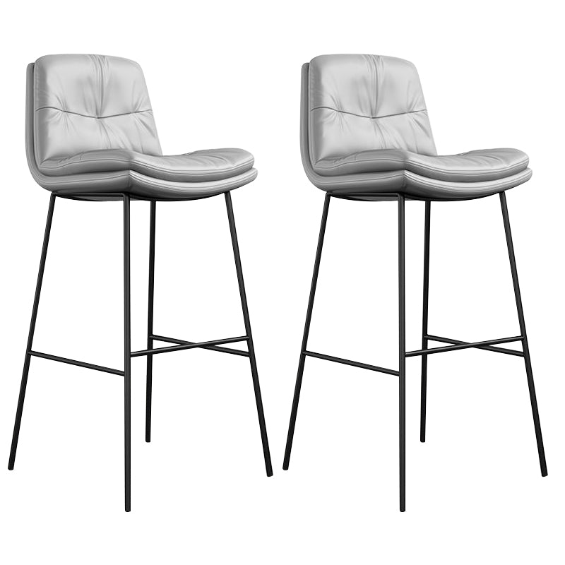 Contemporary Barstools Faux Leather Bar Stool with Metal Legs