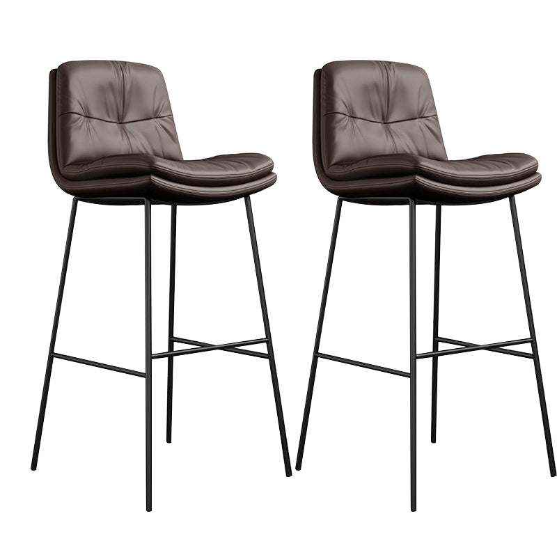 Contemporary Barstools Faux Leather Bar Stool with Metal Legs