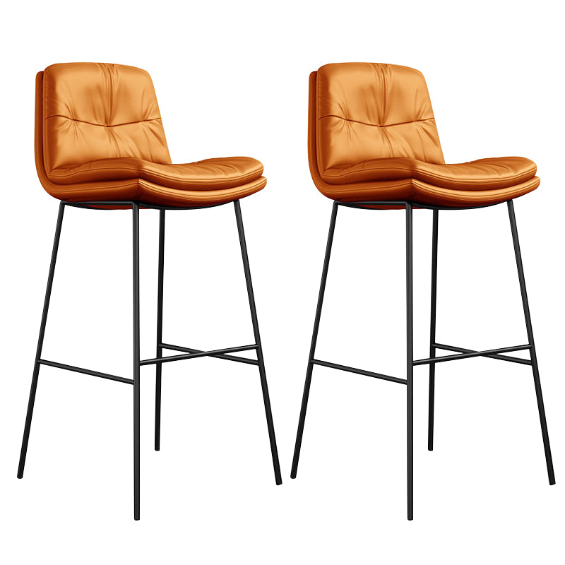 Contemporary Barstools Faux Leather Bar Stool with Metal Legs
