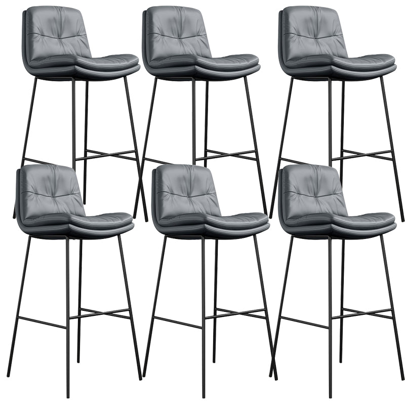 Contemporary Barstools Faux Leather Bar Stool with Metal Legs
