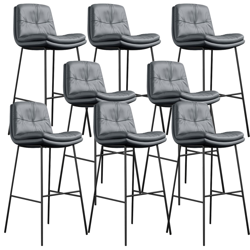 Contemporary Barstools Faux Leather Bar Stool with Metal Legs
