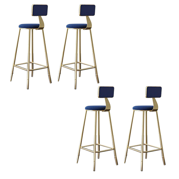 Contemporary Low Back Barstools Round Bar Stool with Metal Legs