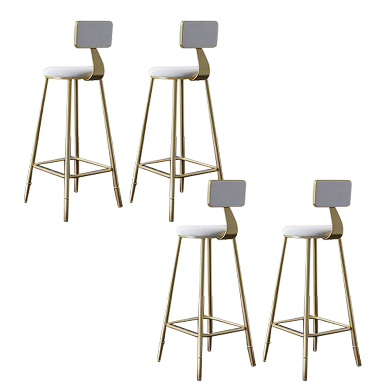 Contemporary Low Back Barstools Round Bar Stool with Metal Legs