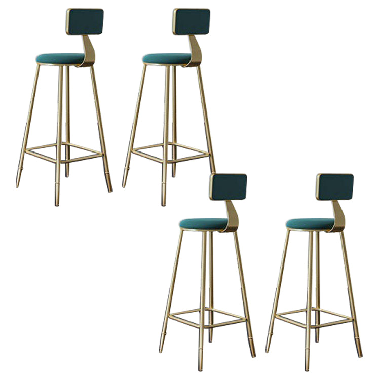 Contemporary Low Back Barstools Round Bar Stool with Metal Legs