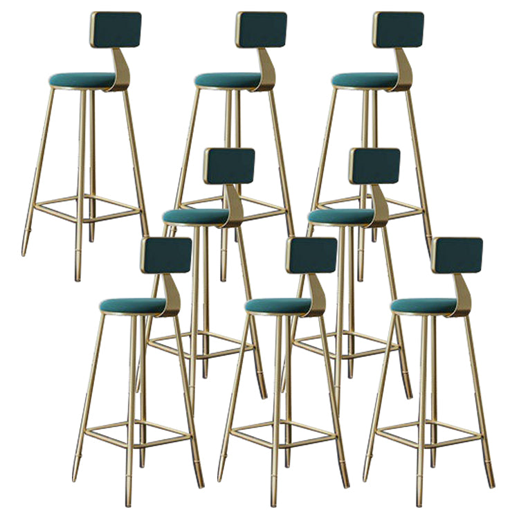 Contemporary Low Back Barstools Round Bar Stool with Metal Legs