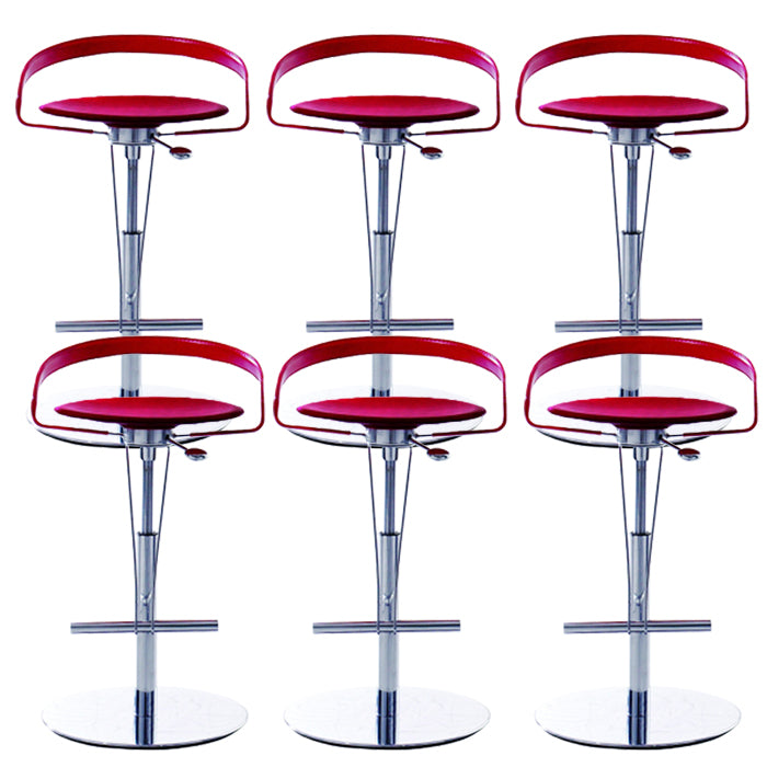 Industrial Leather Bar Stool Low Back Adjustable Counter Stool for Bristol