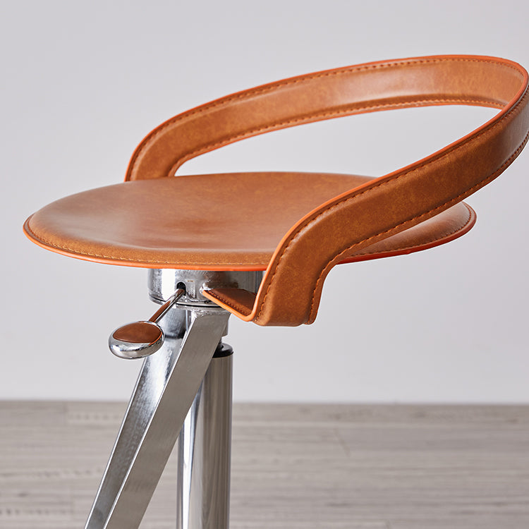 Industrial Leather Bar Stool Low Back Adjustable Counter Stool for Bristol