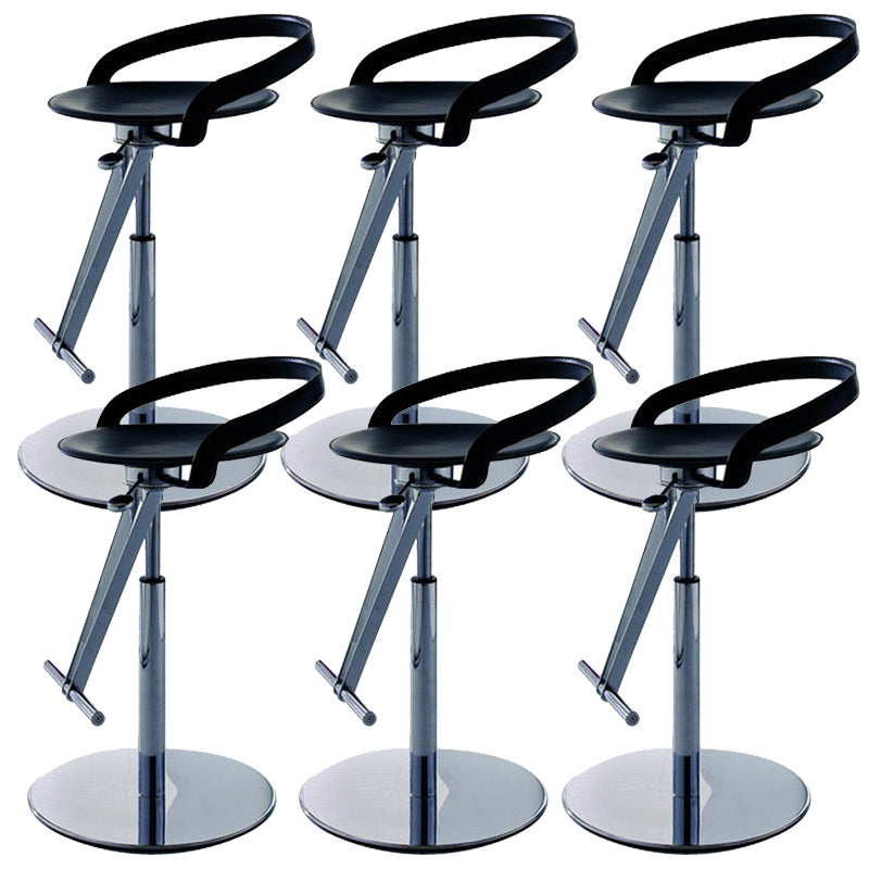 Industrial Leather Bar Stool Low Back Adjustable Counter Stool for Bristol