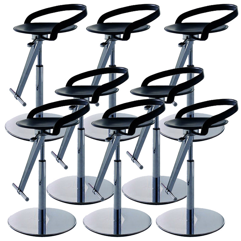 Industrial Leather Bar Stool Low Back Adjustable Counter Stool for Bristol