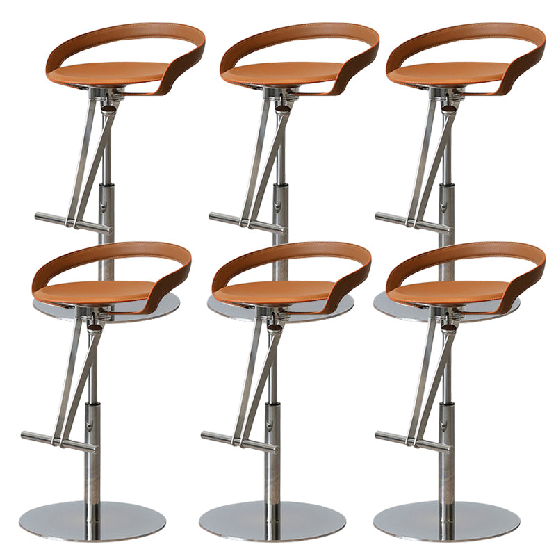 Industrial Leather Bar Stool Low Back Adjustable Counter Stool for Bristol