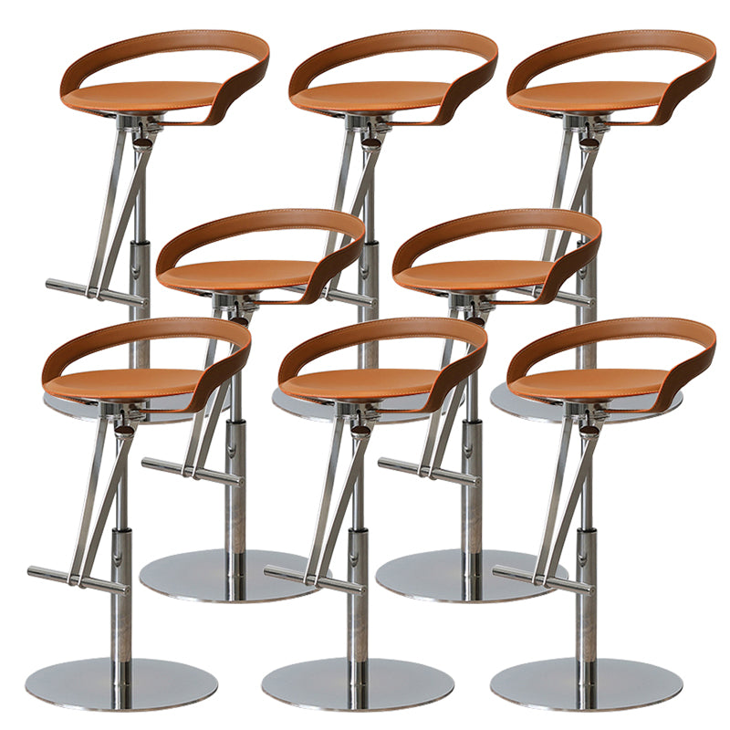 Industrial Leather Bar Stool Low Back Adjustable Counter Stool for Bristol