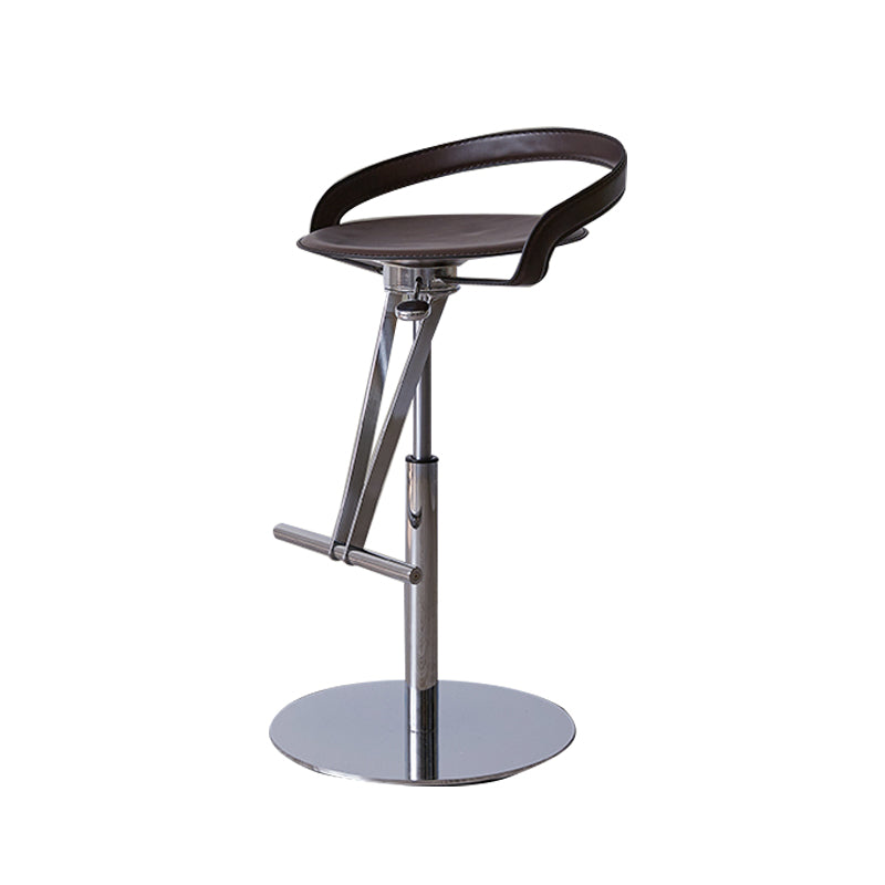 Industrial Leather Bar Stool Low Back Adjustable Counter Stool for Bristol