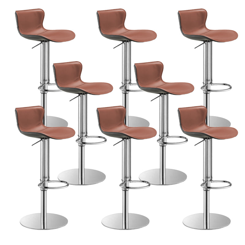 Leather Adjustable Bar Stool Glam Backrest Counter Stool for Bristol