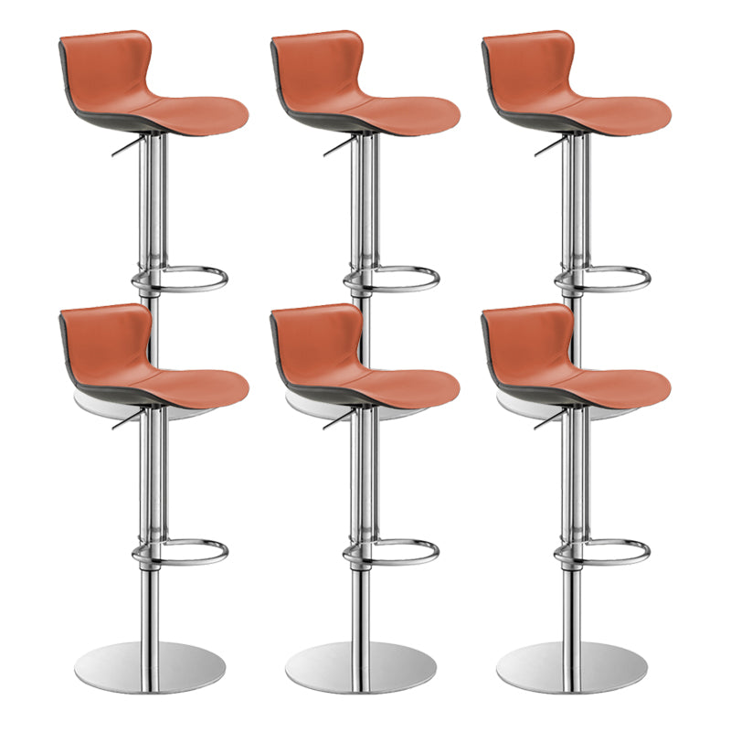 Leather Adjustable Bar Stool Glam Backrest Counter Stool for Bristol