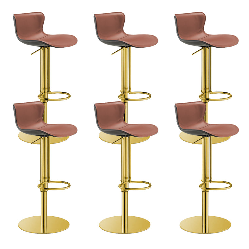 Leather Adjustable Bar Stool Glam Backrest Counter Stool for Bristol