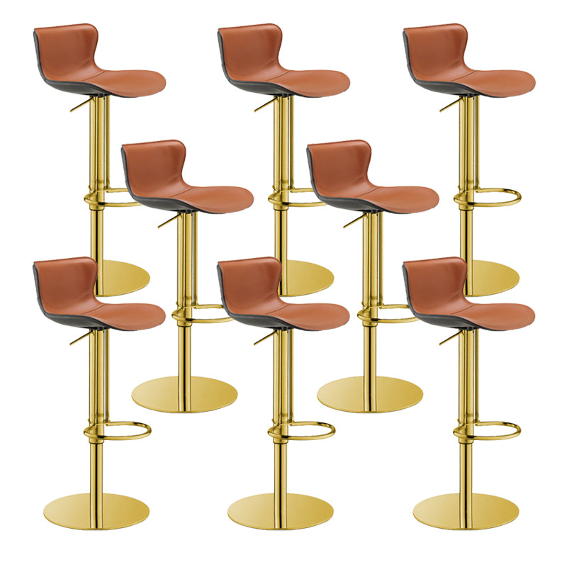 Leather Adjustable Bar Stool Glam Backrest Counter Stool for Bristol