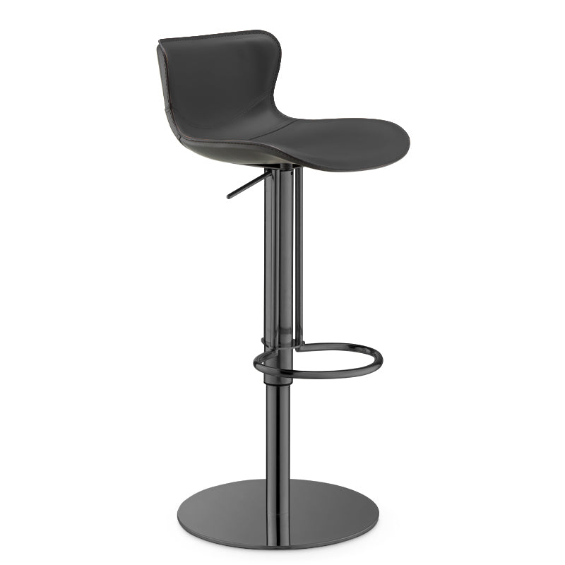 Leather Adjustable Bar Stool Glam Backrest Counter Stool for Bristol