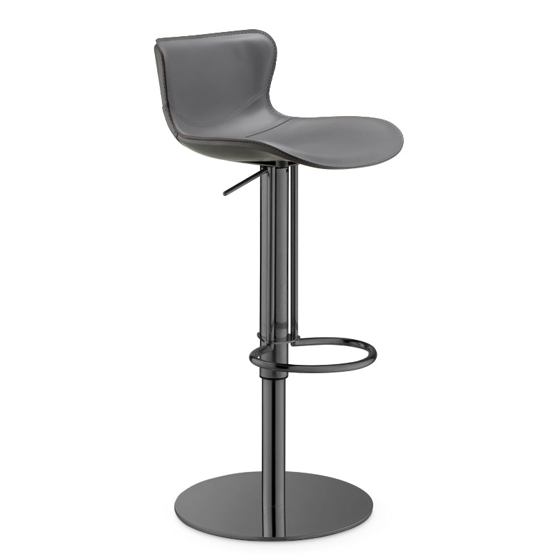 Leather Adjustable Bar Stool Glam Backrest Counter Stool for Bristol