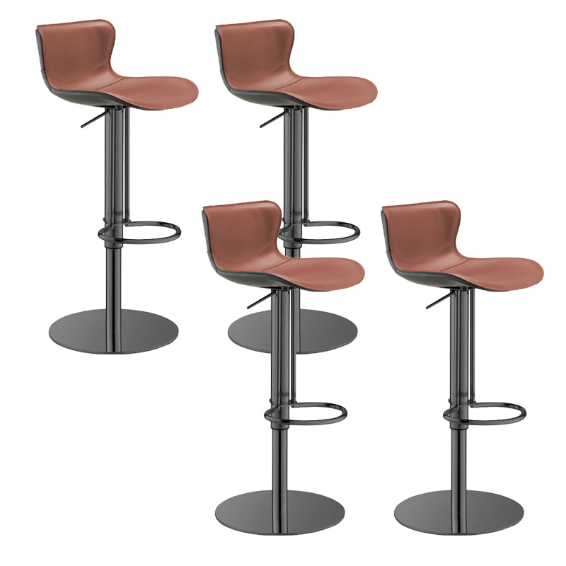 Leather Adjustable Bar Stool Glam Backrest Counter Stool for Bristol
