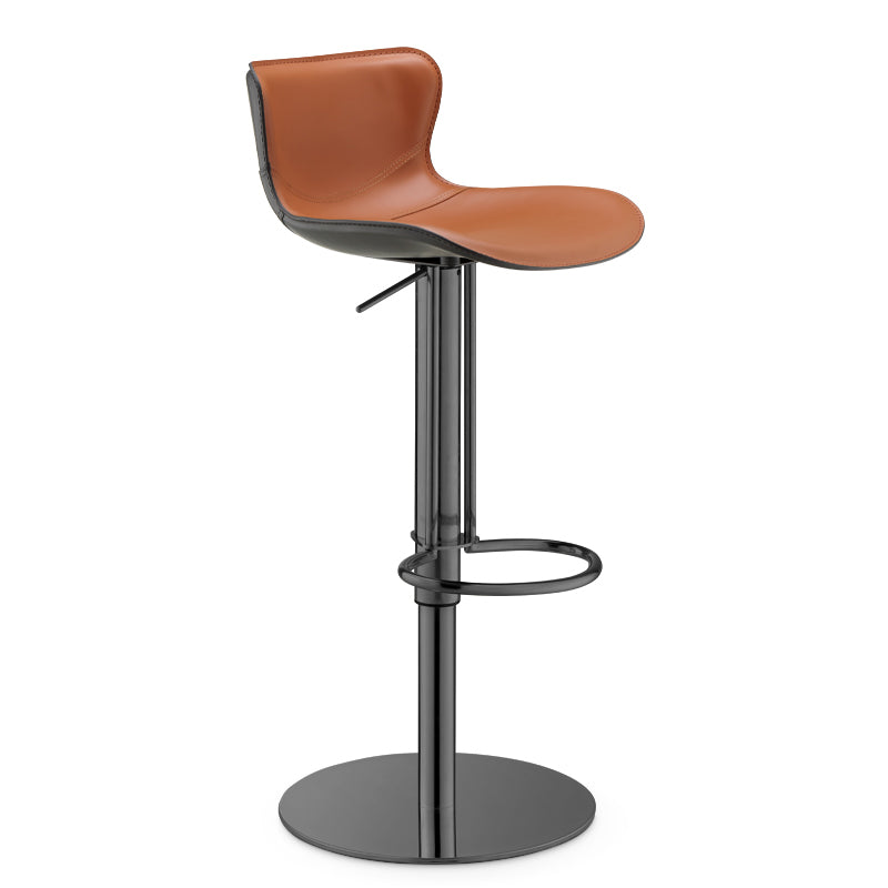 Leather Adjustable Bar Stool Glam Backrest Counter Stool for Bristol