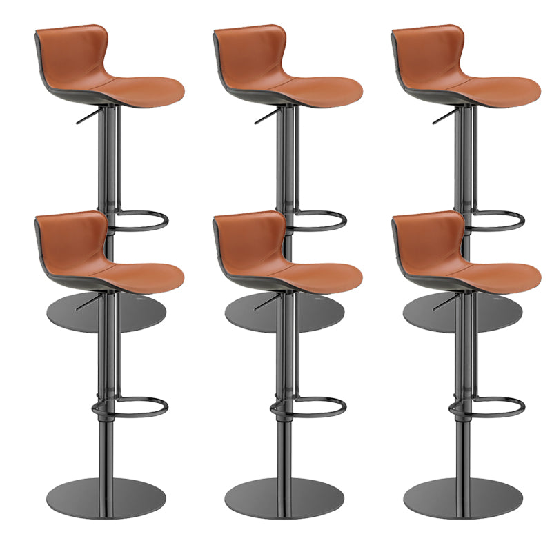 Leather Adjustable Bar Stool Glam Backrest Counter Stool for Bristol
